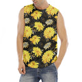 Gold And Yellow Floral Print Men's Fitness Tank Top