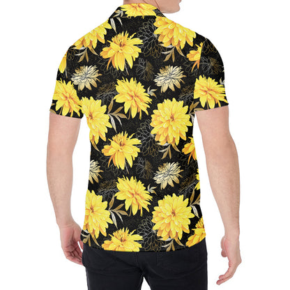 Gold And Yellow Floral Print Men's Shirt
