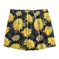 Gold And Yellow Floral Print Mesh Shorts