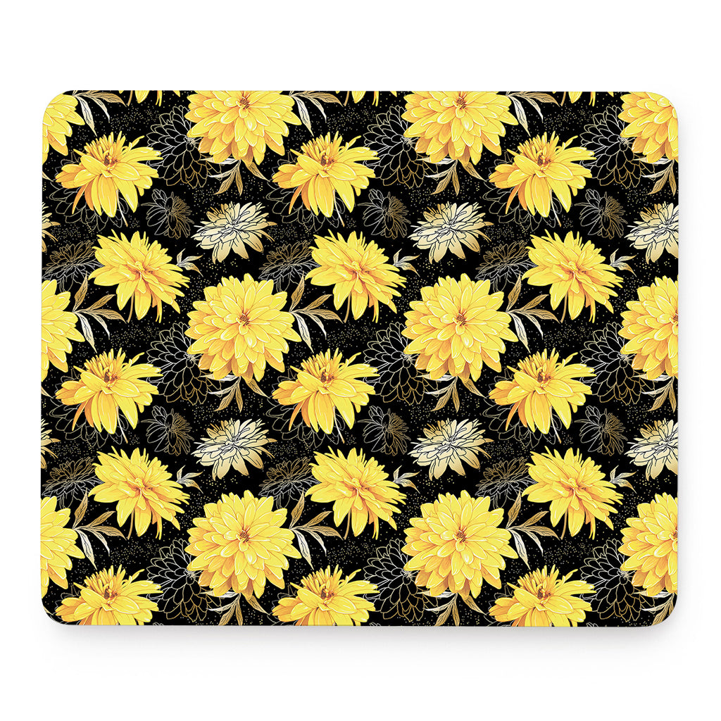 Gold And Yellow Floral Print Mouse Pad