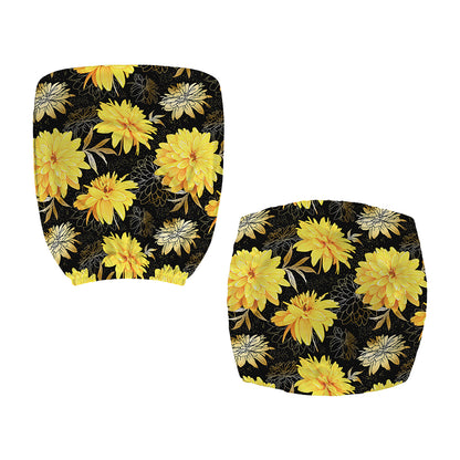 Gold And Yellow Floral Print Office Chair Cover