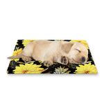 Gold And Yellow Floral Print Pet Cooling Mat Cover