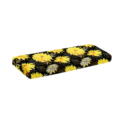 Gold And Yellow Floral Print Piano Keyboard Cover