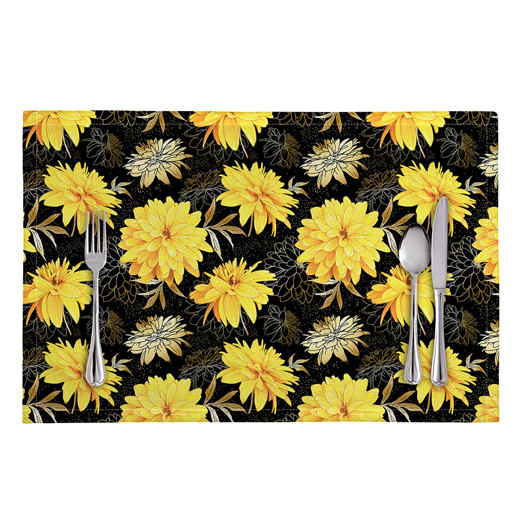 Gold And Yellow Floral Print Placemat