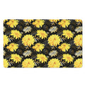 Gold And Yellow Floral Print Polyester Doormat