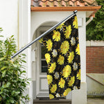 Gold And Yellow Floral Print Polyester Flag
