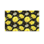 Gold And Yellow Floral Print Polyester Flag