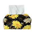 Gold And Yellow Floral Print Rectangle Tissue Box Cover