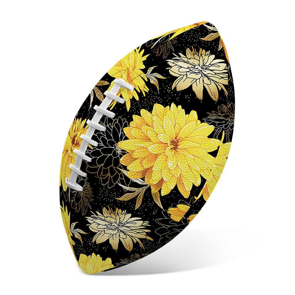 Gold And Yellow Floral Print Rugby Ball