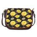 Gold And Yellow Floral Print Saddle Bag