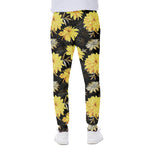 Gold And Yellow Floral Print Scuba Joggers