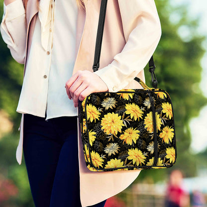 Gold And Yellow Floral Print Shoulder Strap Bible Bag