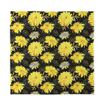 Gold And Yellow Floral Print Silk Bandana