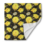 Gold And Yellow Floral Print Silk Bandana