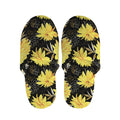 Gold And Yellow Floral Print Slippers