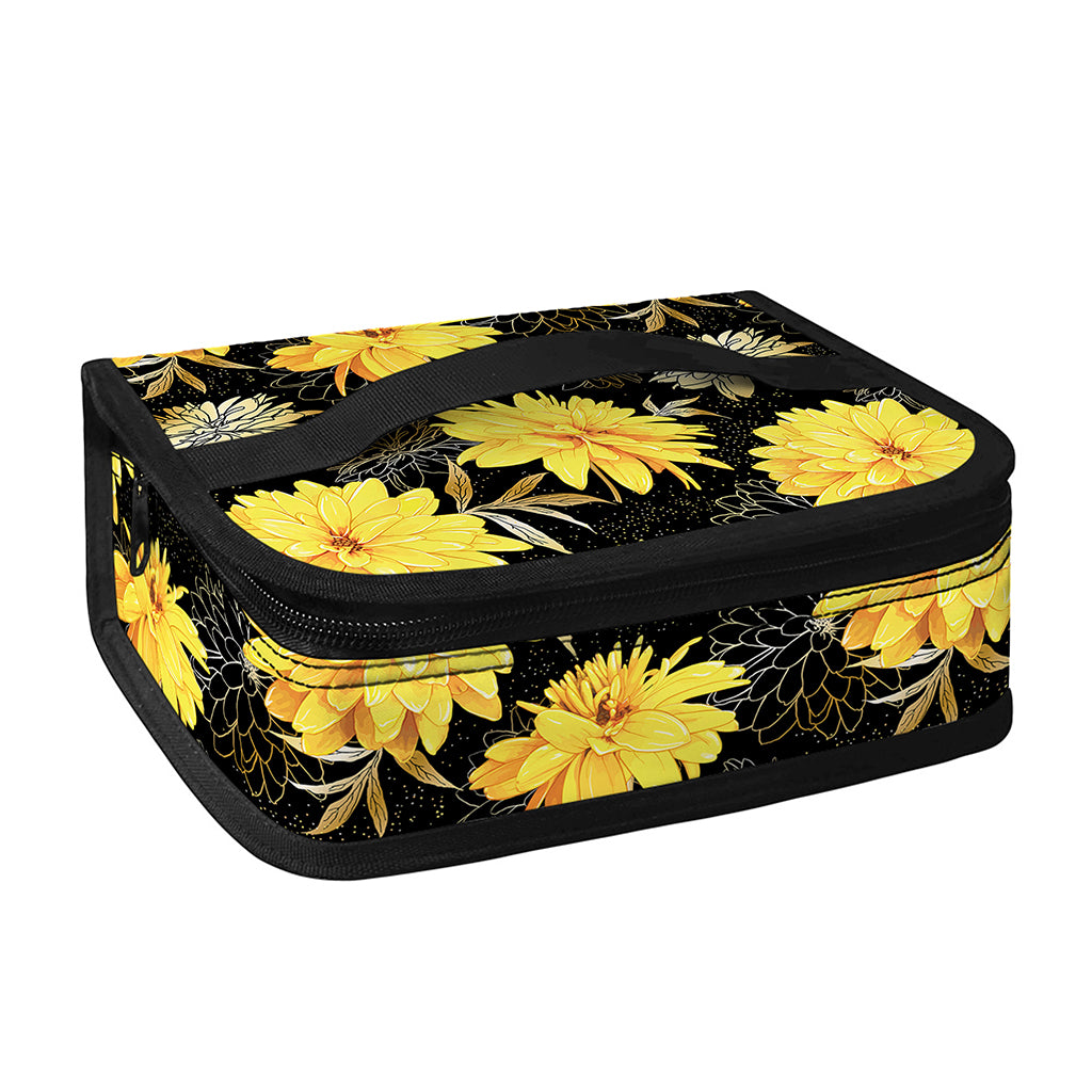 Gold And Yellow Floral Print Small Lunch Bag