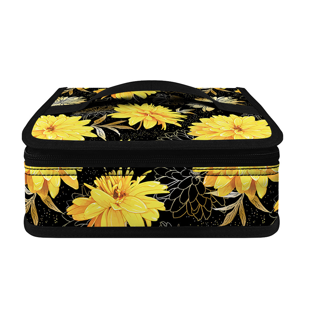 Gold And Yellow Floral Print Small Lunch Bag
