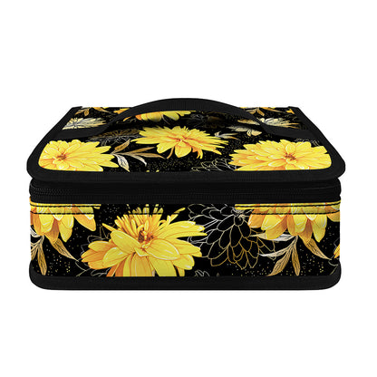 Gold And Yellow Floral Print Small Lunch Bag