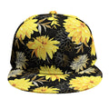 Gold And Yellow Floral Print Snapback Cap