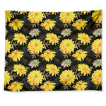 Gold And Yellow Floral Print Tapestry