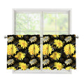 Gold And Yellow Floral Print Tier Curtains