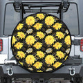 Gold And Yellow Floral Print Tire Cover