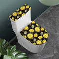 Gold And Yellow Floral Print Toilet Lid And Tank Cover Set