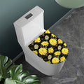 Gold And Yellow Floral Print Toilet Lid Cover