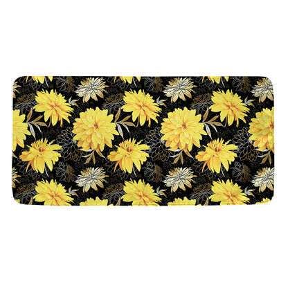 Gold And Yellow Floral Print Towel