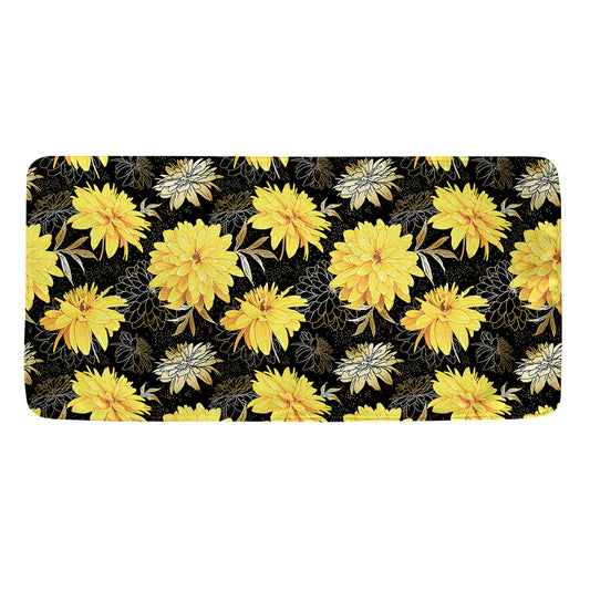 Gold And Yellow Floral Print Towel