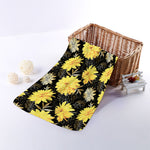 Gold And Yellow Floral Print Towel