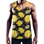 Gold And Yellow Floral Print Training Tank Top