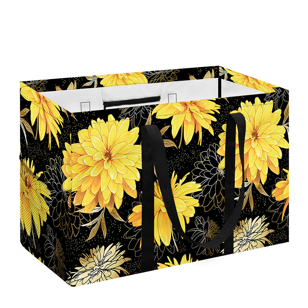 Gold And Yellow Floral Print Utility Tote Bag