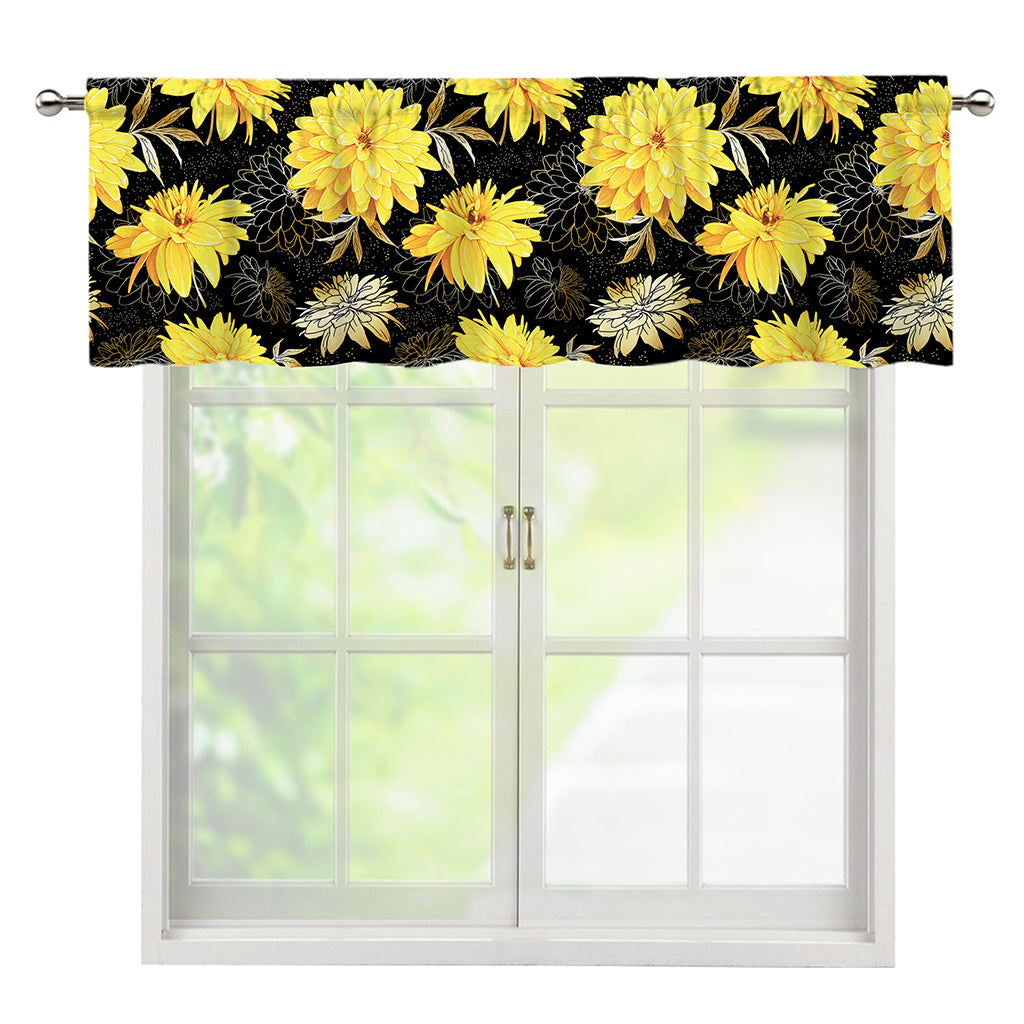 Gold And Yellow Floral Print Window Valance