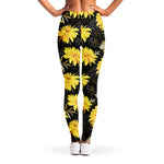 Gold And Yellow Floral Print Women's Leggings
