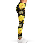 Gold And Yellow Floral Print Women's Leggings