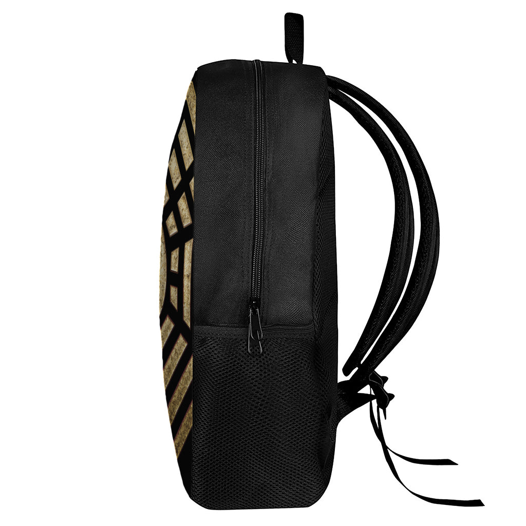 Gold Bagua Yin Yang Print 17 Inch Backpack