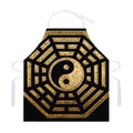 Gold Bagua Yin Yang Print Adjustable Apron