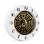 Gold Bagua Yin Yang Print Alarm Clock