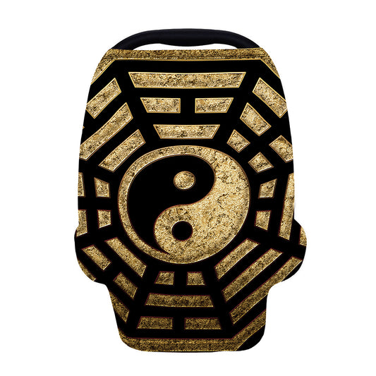 Gold Bagua Yin Yang Print Baby Seat Cover