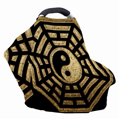 Gold Bagua Yin Yang Print Baby Seat Cover