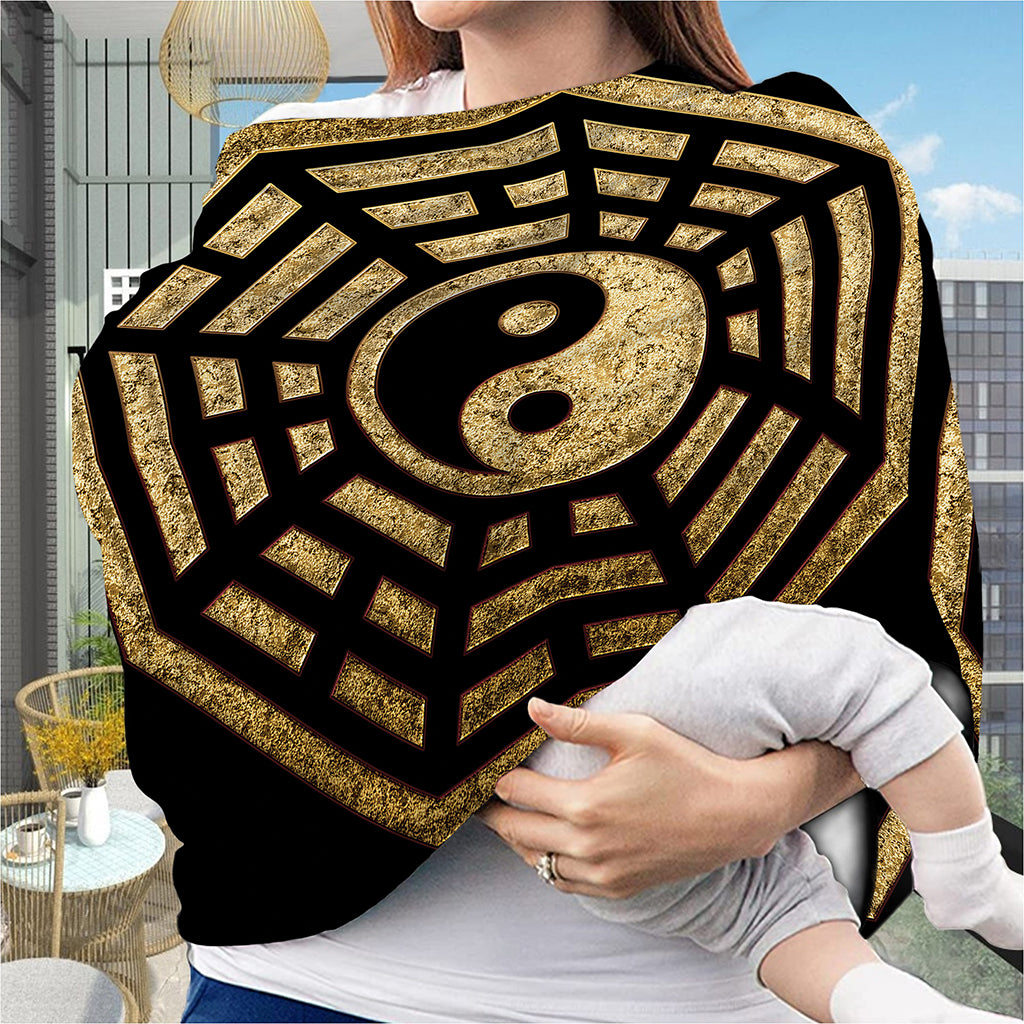 Gold Bagua Yin Yang Print Baby Seat Cover