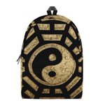 Gold Bagua Yin Yang Print Backpack