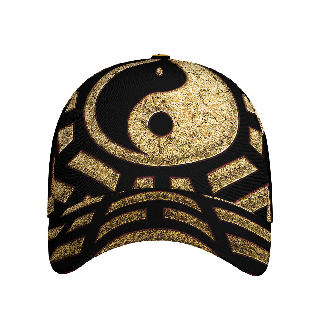 Gold Bagua Yin Yang Print Baseball Cap