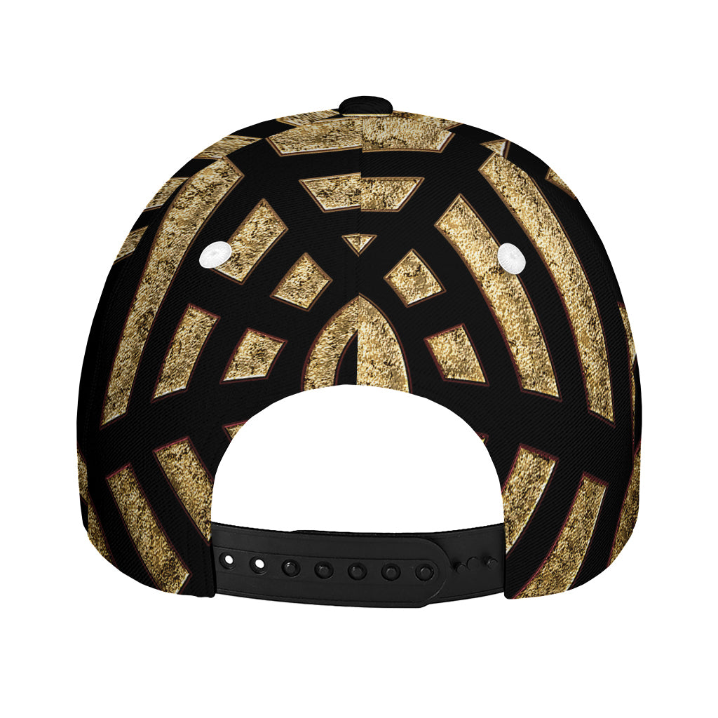 Gold Bagua Yin Yang Print Baseball Cap