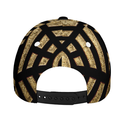 Gold Bagua Yin Yang Print Baseball Cap