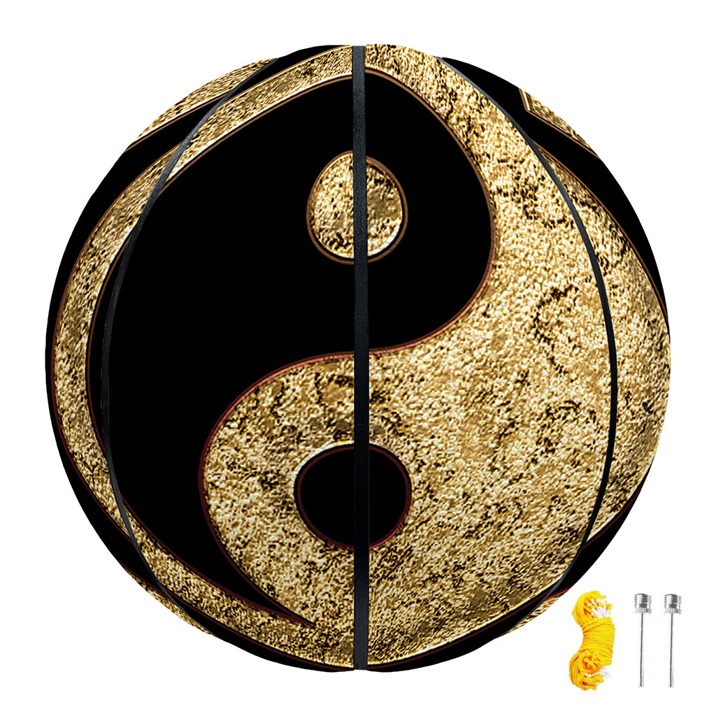 Gold Bagua Yin Yang Print Basketball