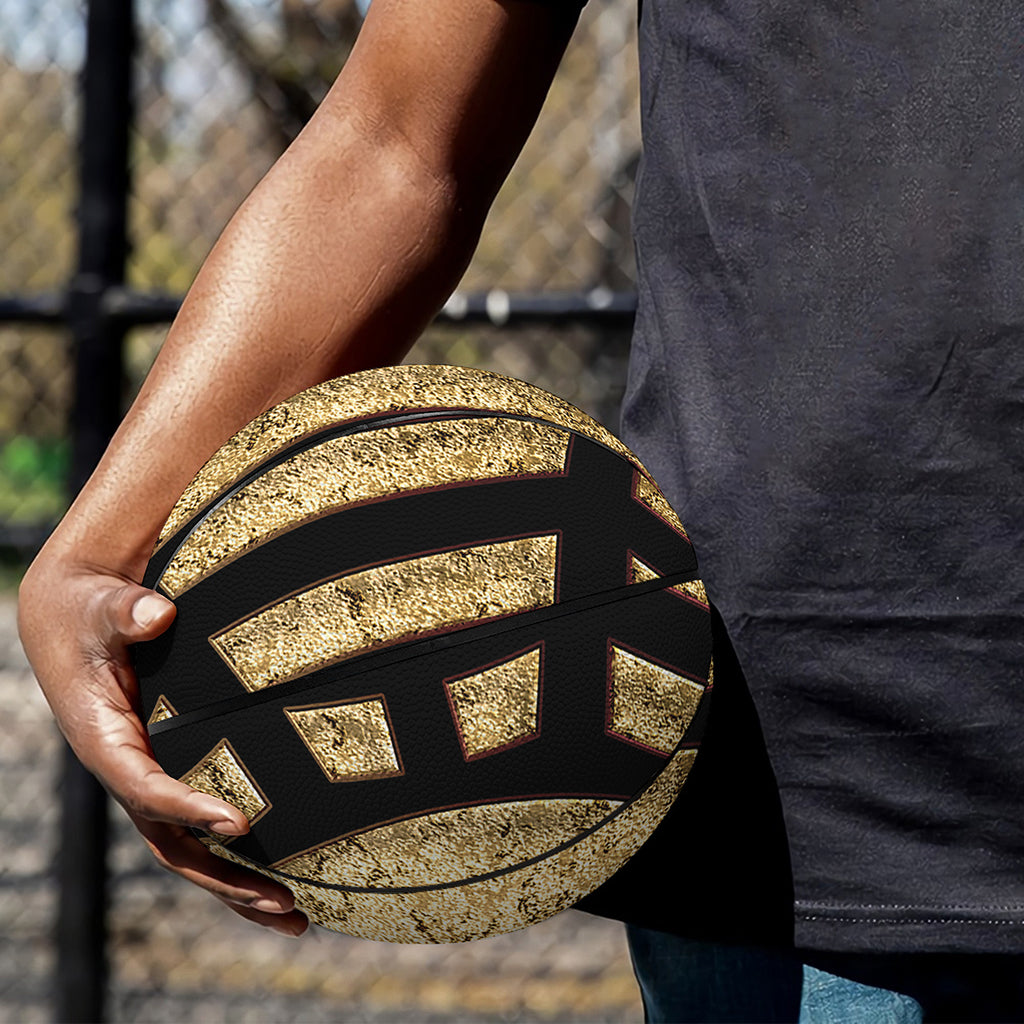 Gold Bagua Yin Yang Print Basketball
