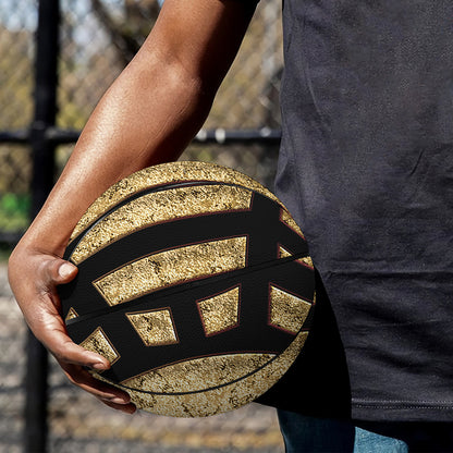 Gold Bagua Yin Yang Print Basketball