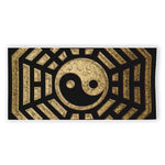 Gold Bagua Yin Yang Print Beach Towel